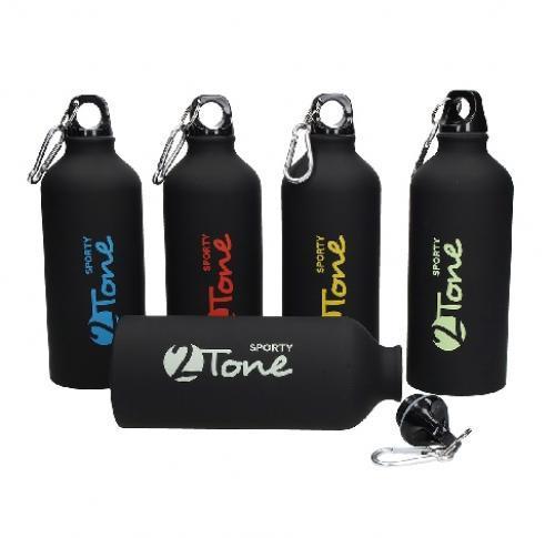 600ml Aluminium Bottle Matt Black Laser Engraved Reveals Choice Of 5 Colours